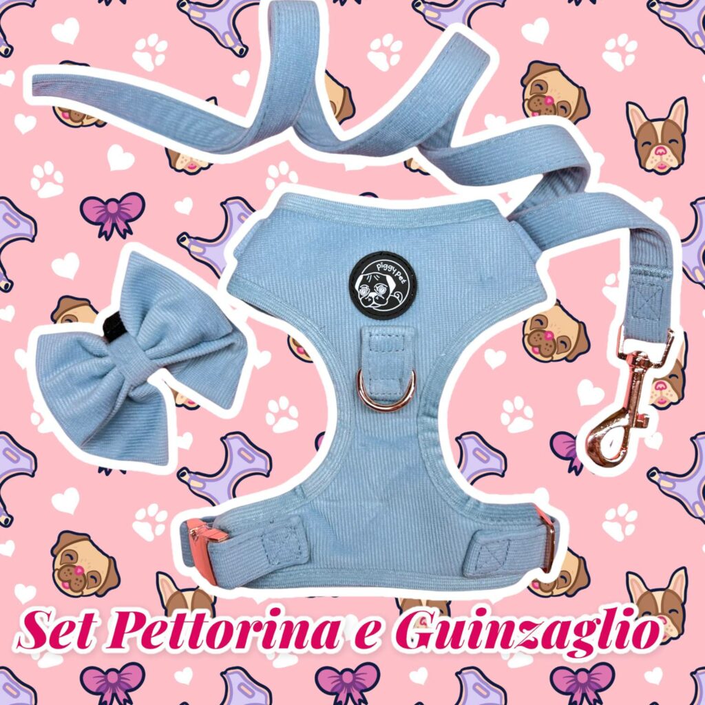 Pettorina ad H Regolabile Luxury Velvet - Blue