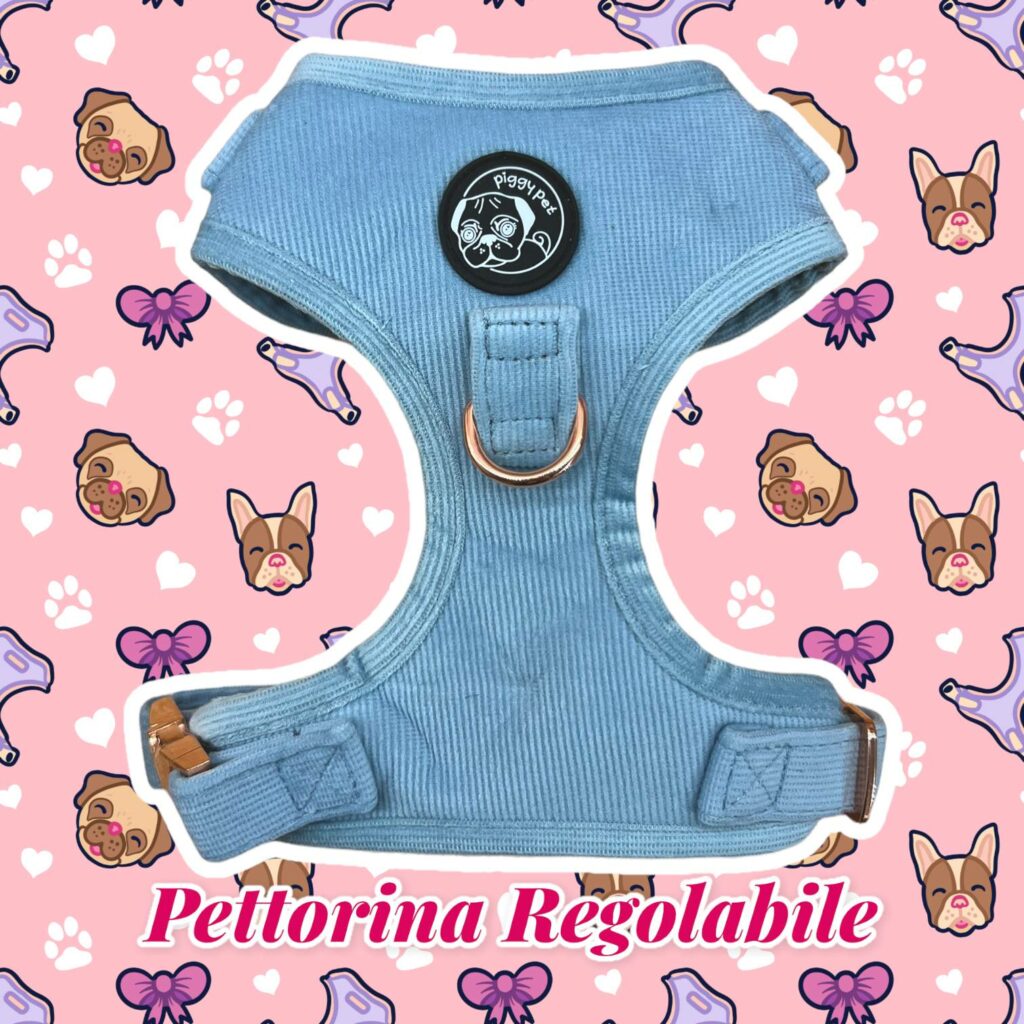 Pettorina ad H Regolabile Luxury Velvet - Blue