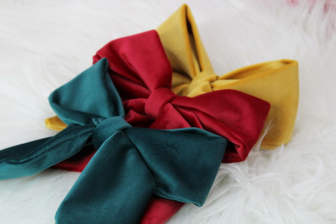 Green Velvet Sailor Bow