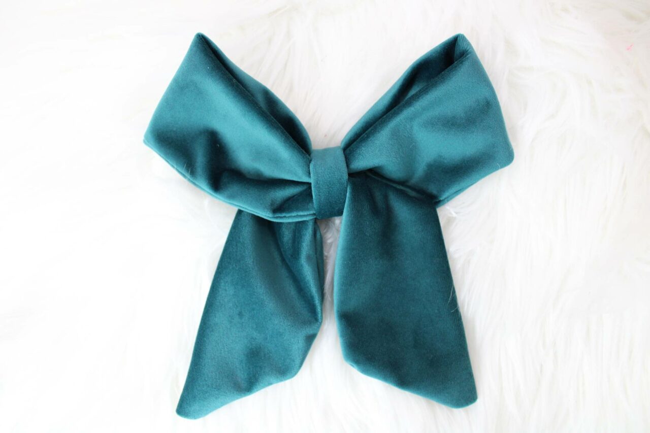 Green Velvet Sailor Bow