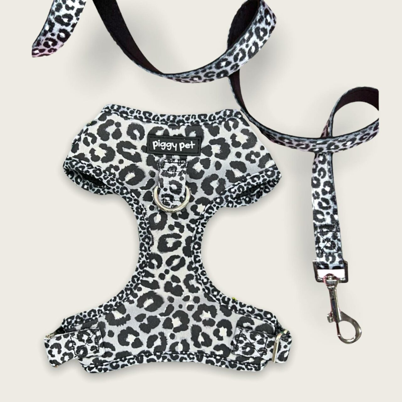 Set Pettorina ad H Regolabile e Guinzaglio Silver Lux Leopard