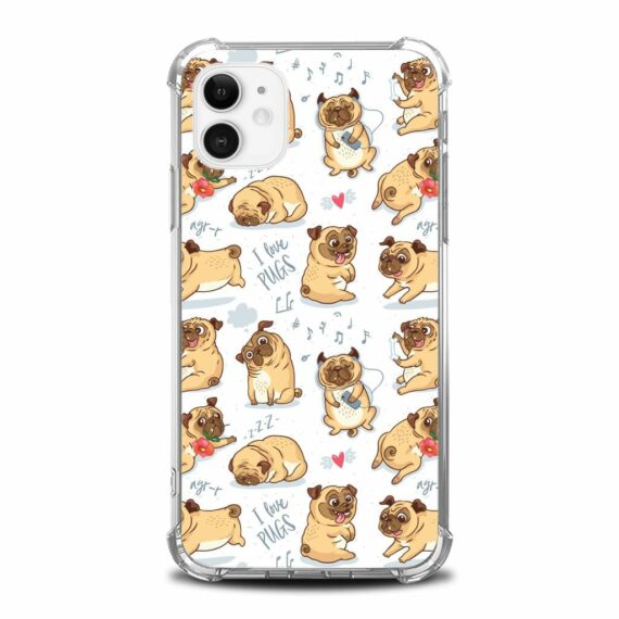 Cover per iPhone - I Love Pugs