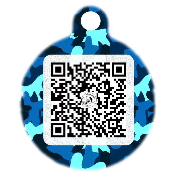 Medaglietta in alluminio Blue Camo QR CODE