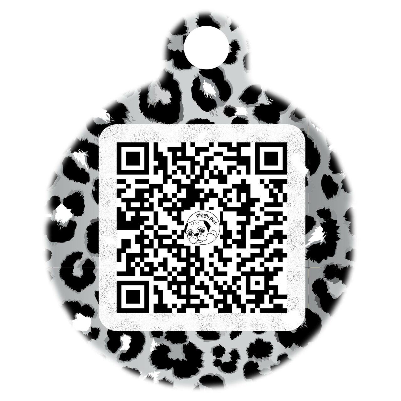 Medaglietta in alluminio Silver Lux Leopard QR CODE