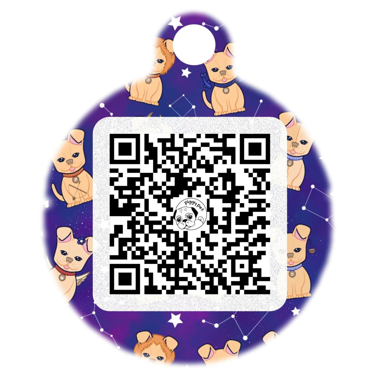 Medaglietta in alluminio Stars N' Pups QR CODE