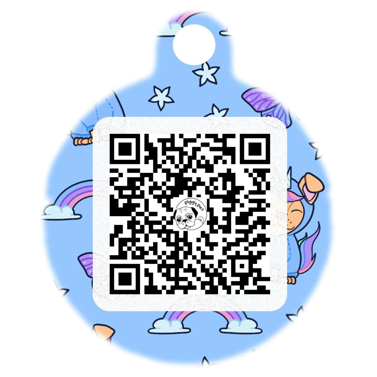 Medaglietta in alluminio What the Unicorn QR CODE