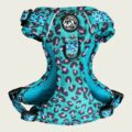 Pettorina con maniglia Aqua Leopard