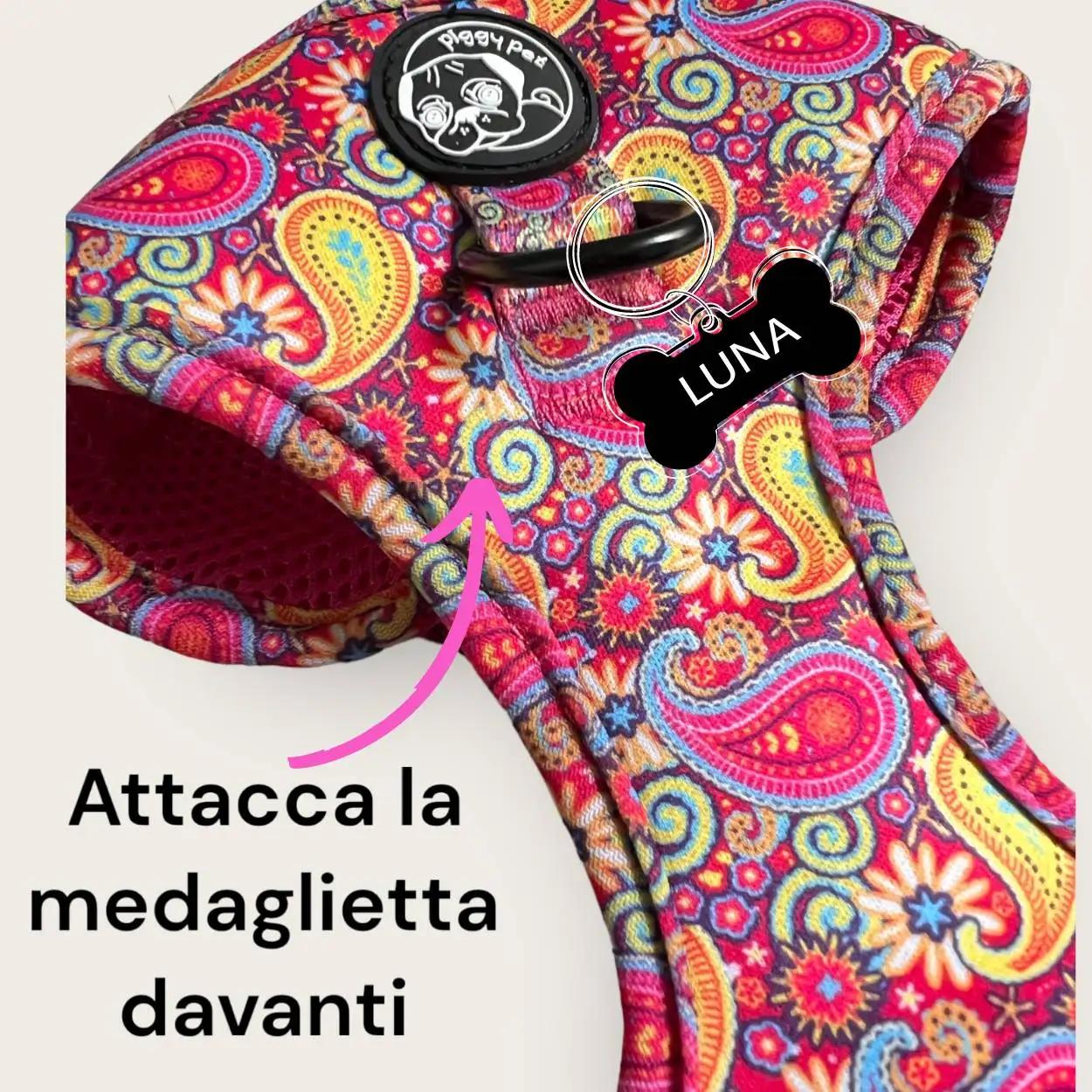 Pettorina ad H Regolabile Colorful Paisley