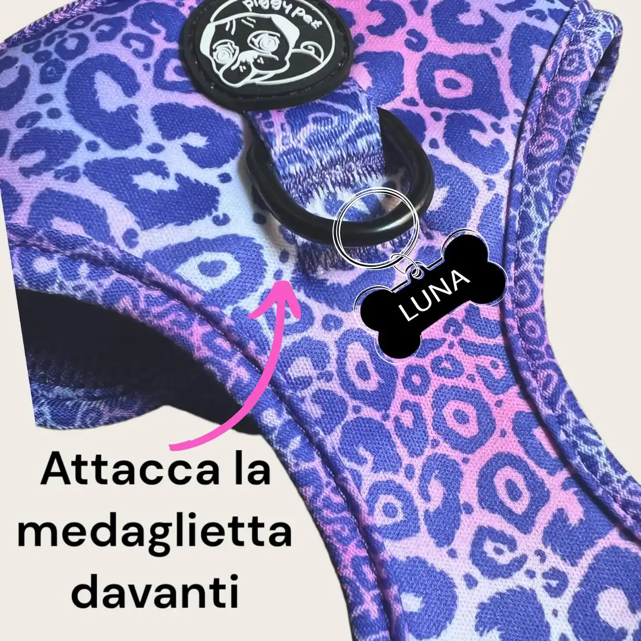 Pettorina ad H Regolabile Violet Cheetah