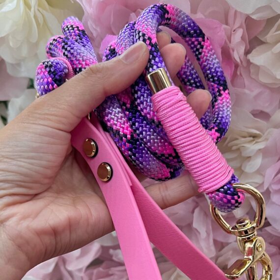 Guinzaglio in corda Tartan Pink