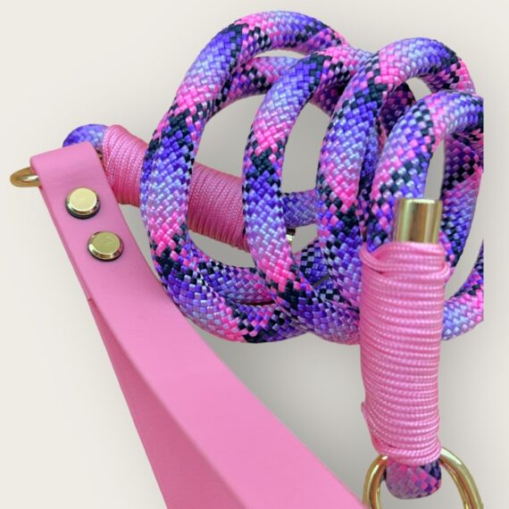 Guinzaglio in corda Tartan Pink