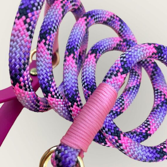 Guinzaglio in corda Tartan Magenta