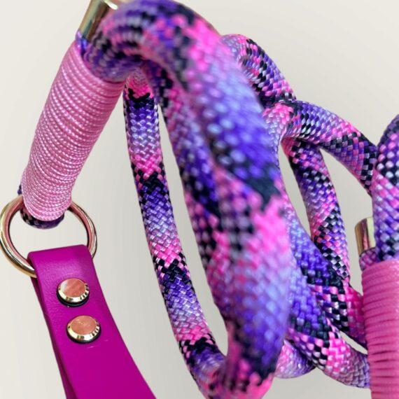 Guinzaglio in corda Tartan Magenta
