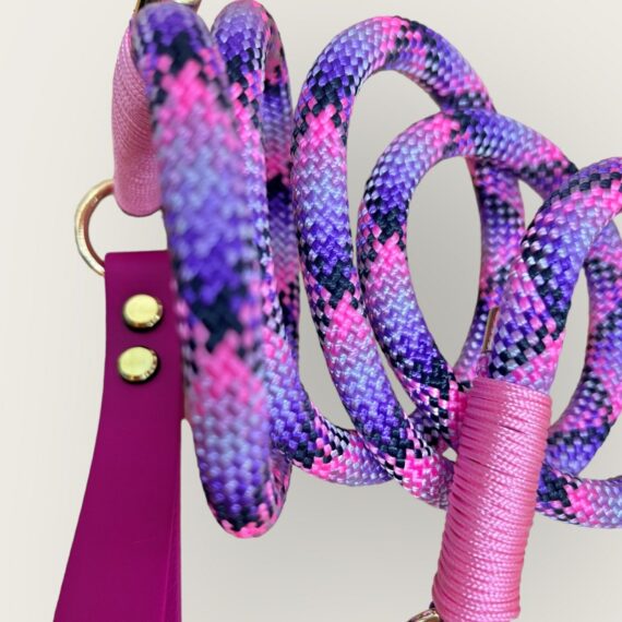 Guinzaglio in corda Tartan Magenta