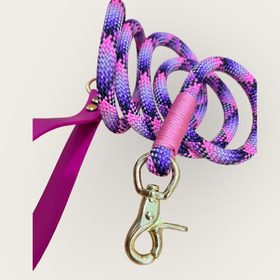 Guinzaglio in corda Tartan Magenta