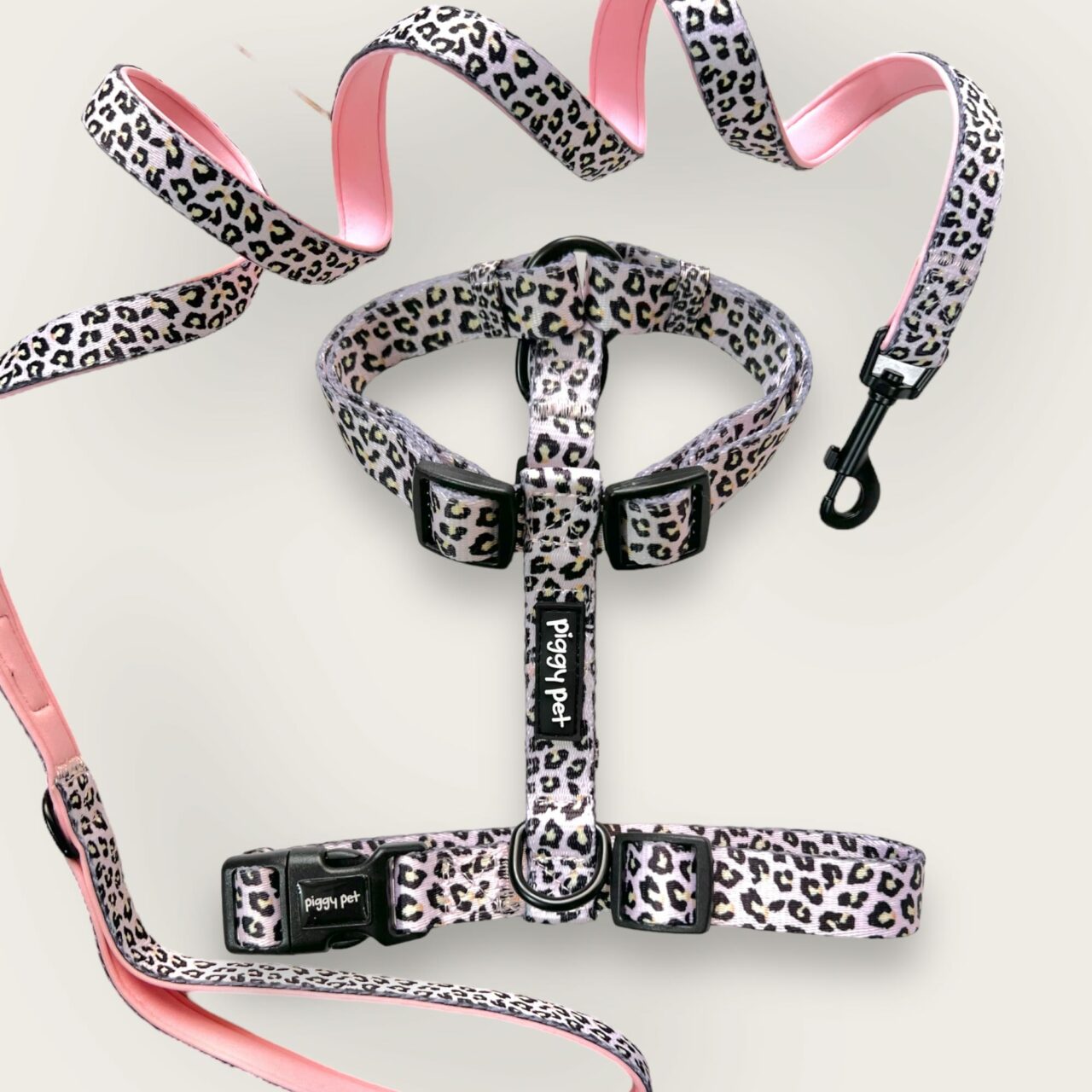 Lux Leopard H-Harness and Leash Set