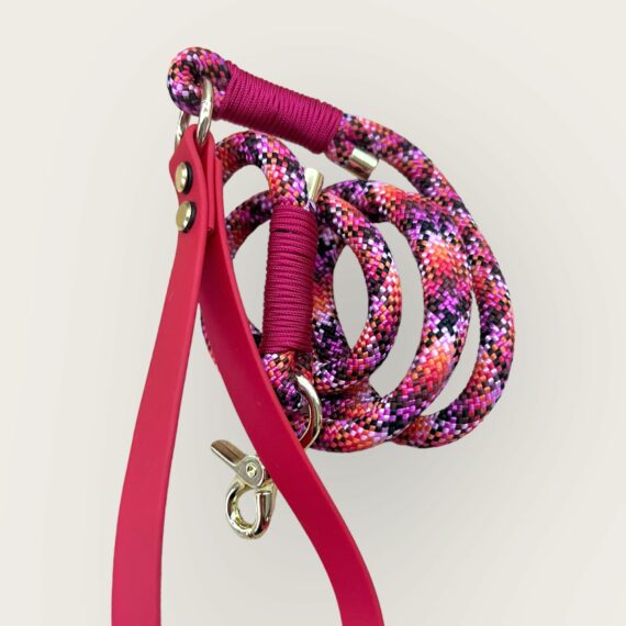 Guinzaglio in corda Tartan Red