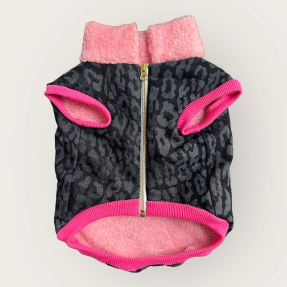 Cappottino Pink Teddy Denim Leopard