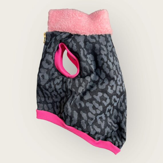 Cappottino Pink Teddy Denim Leopard
