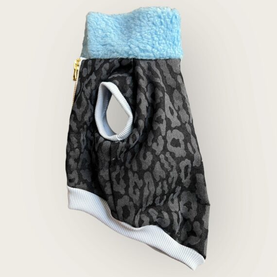 Cappottino Blue Teddy Denim Leopard