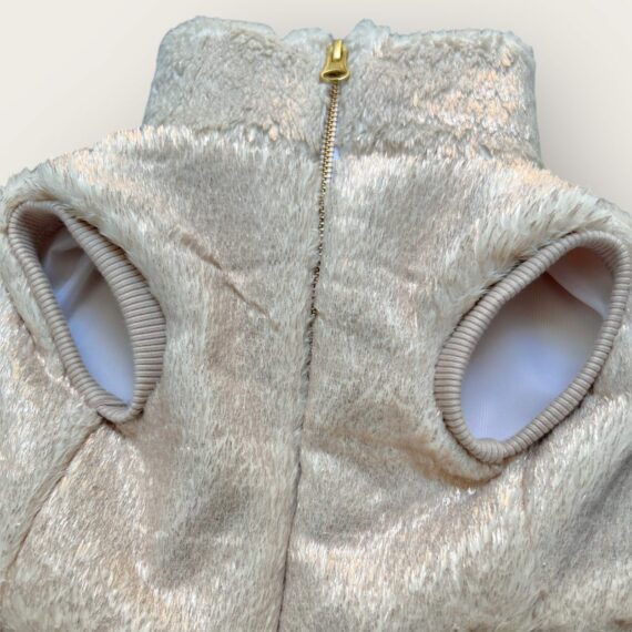 Pelliccia Collo Alto Shine Avorio