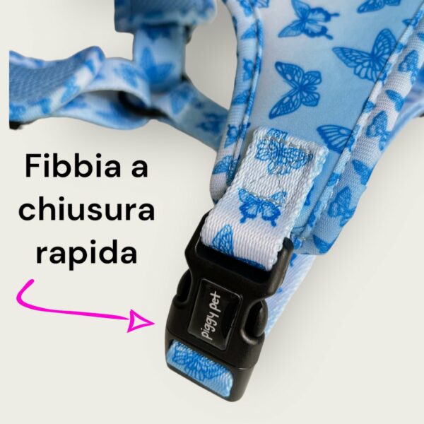 Pettorina ad H Morbida Blue Butterfly L