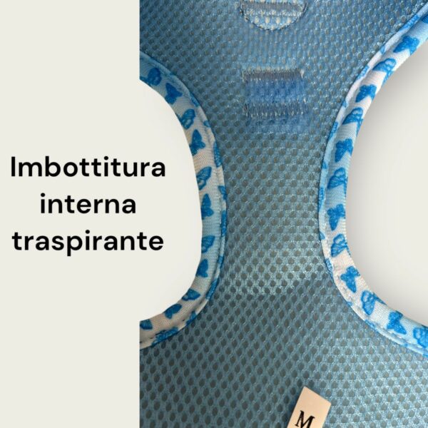 Pettorina ad H Morbida Blue Butterfly L