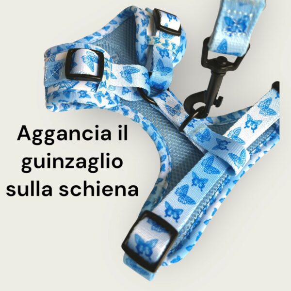 Pettorina ad H Morbida Blue Butterfly L