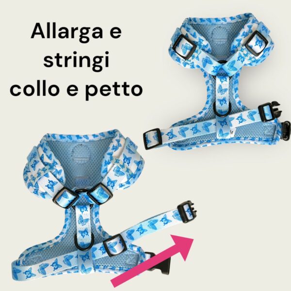 Pettorina ad H Morbida Blue Butterfly L