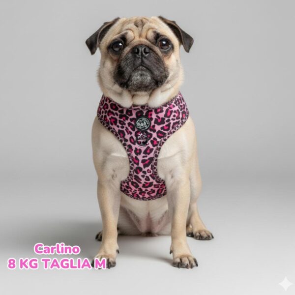 Pettorina ad H Morbida Pink Leopard