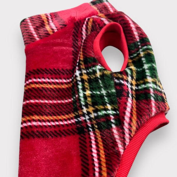 Pile Pelliccia Tartan Rosso e Verde