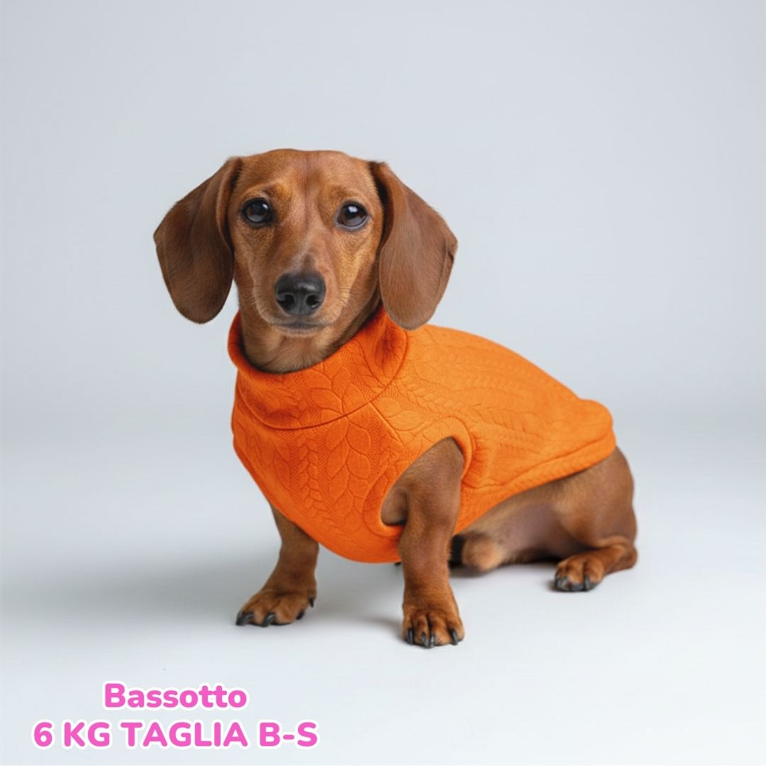 Maglione a Coste Arancione