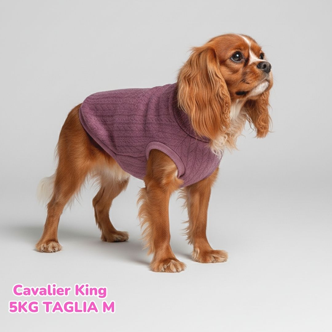 Maglione a Coste Lilla