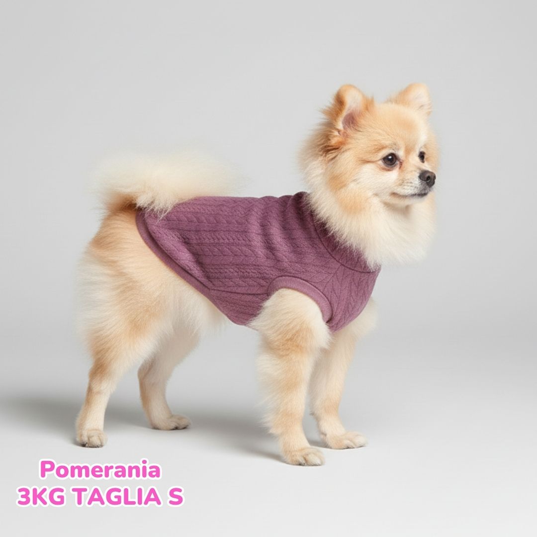 Maglione a Coste Lilla