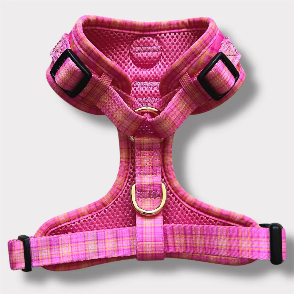 Pettorina ad H Morbida Tartan Royal - Pink
