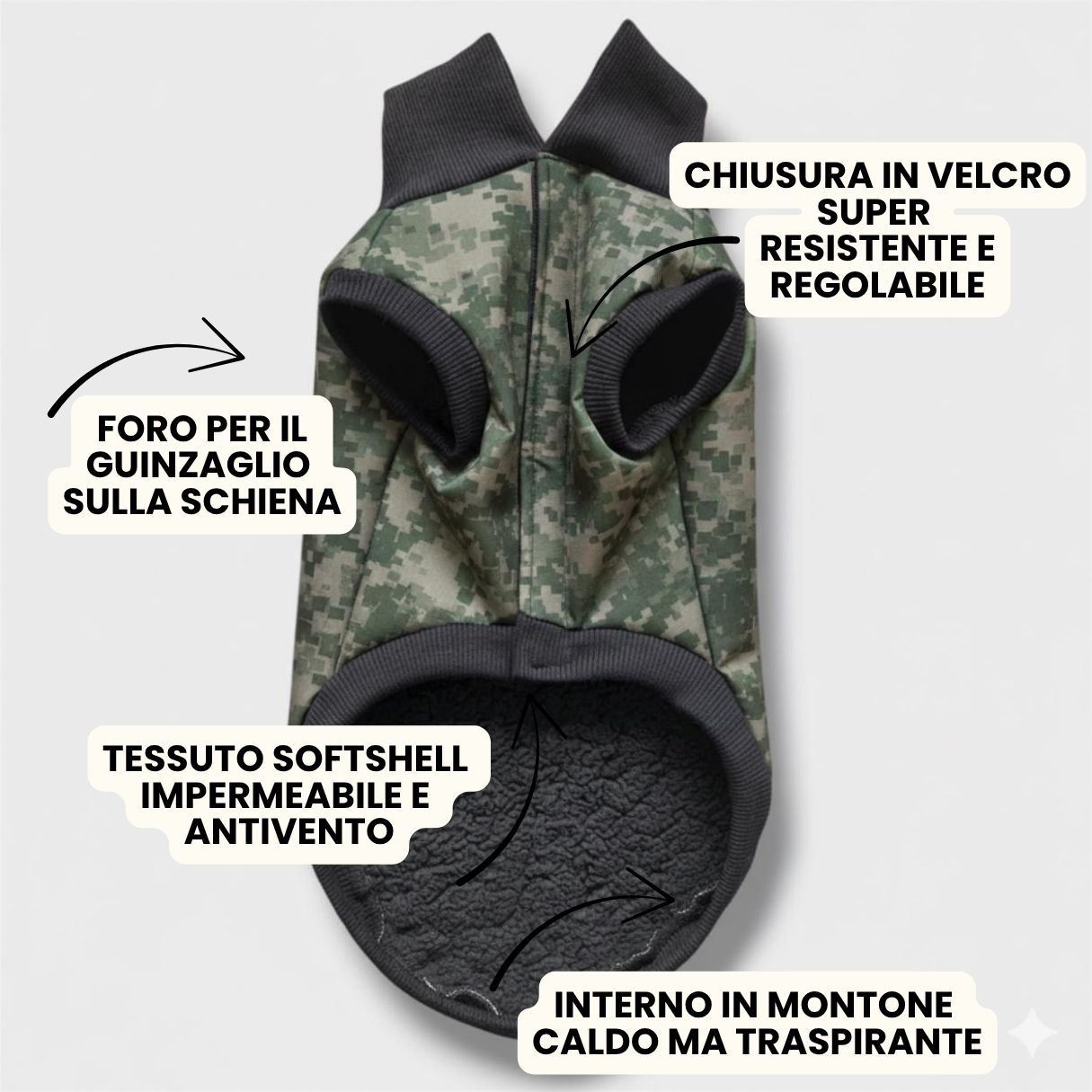 Cappottino Invernale Impermeabile Mimetico