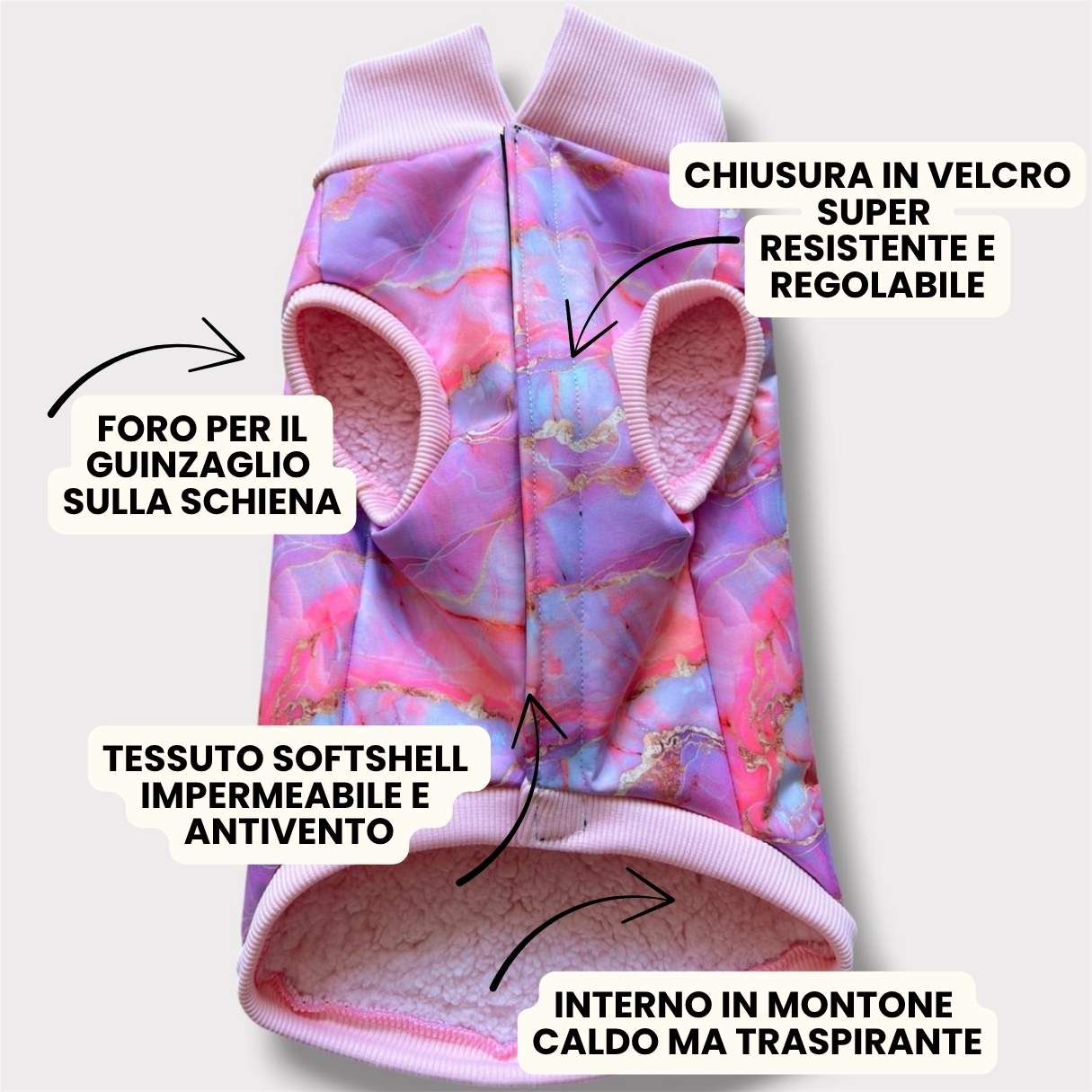 Cappottino Invernale Impermeabile Marmo Rosa