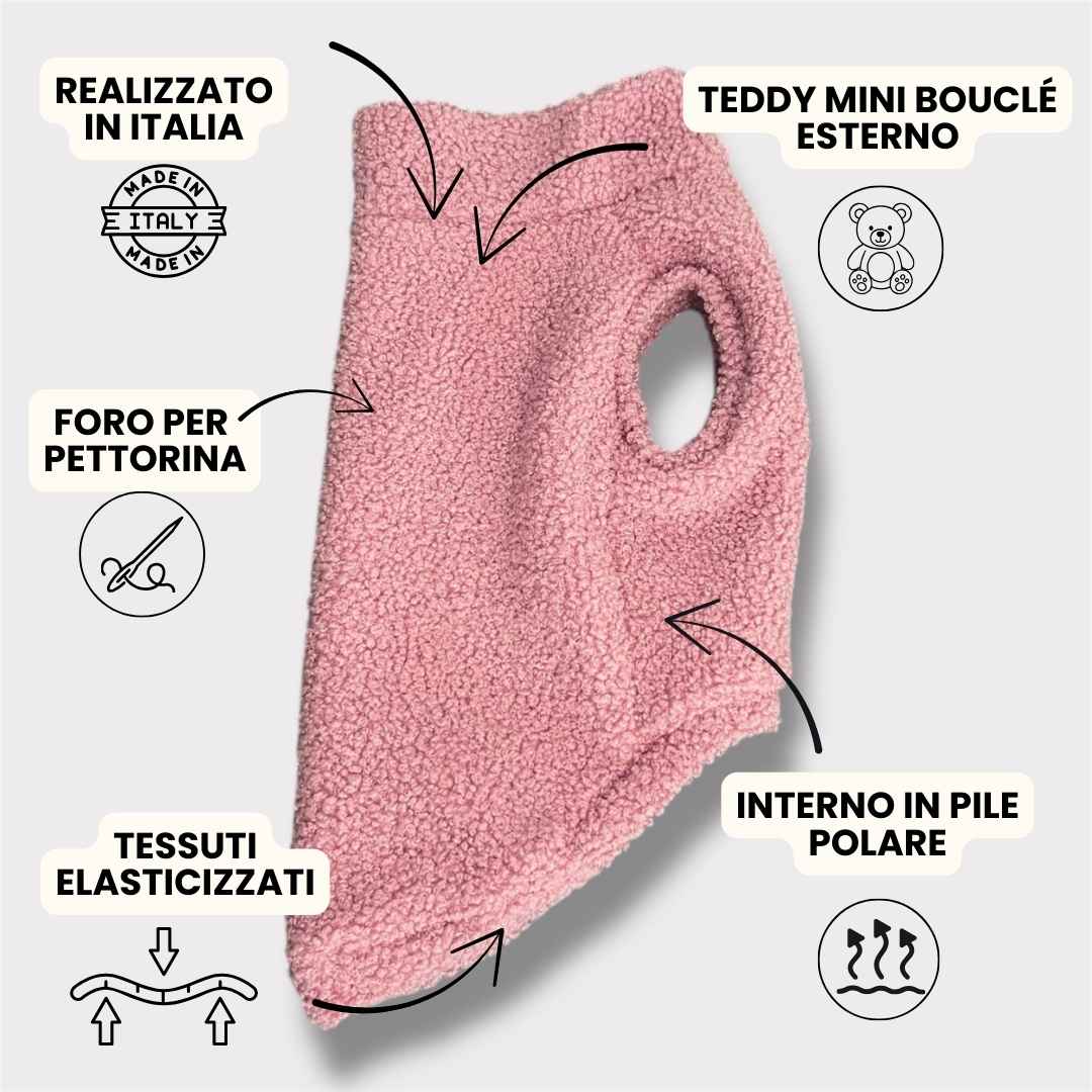 Teddy con Pile Interno Rosa