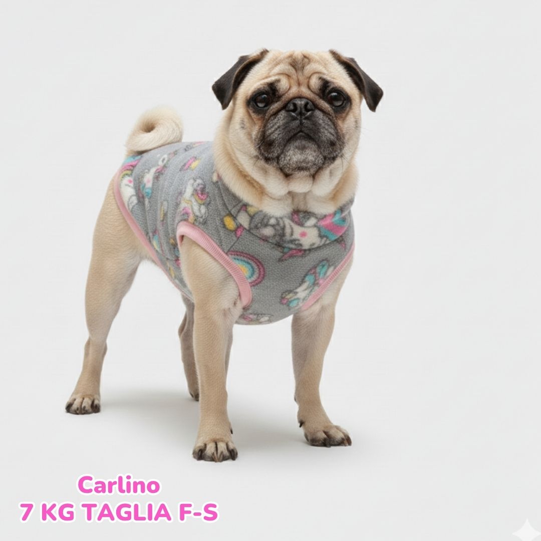 Pile Pelliccia Unicorni Grigio