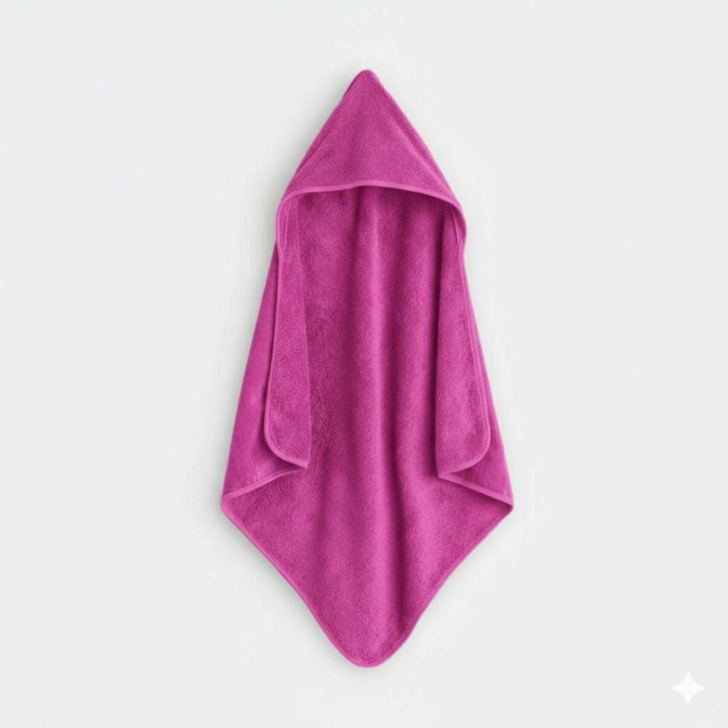 Asciugamano Poncho in Spugna di Cotone Fucsia
