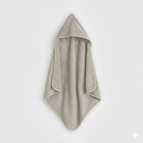 Asciugamano Poncho in Spugna di Cotone Tortora