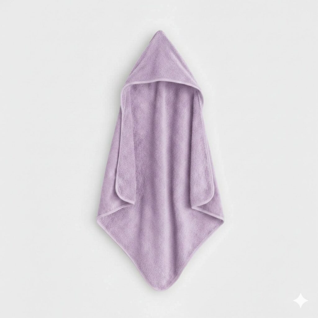 Asciugamano Poncho in Spugna di Cotone Lilla