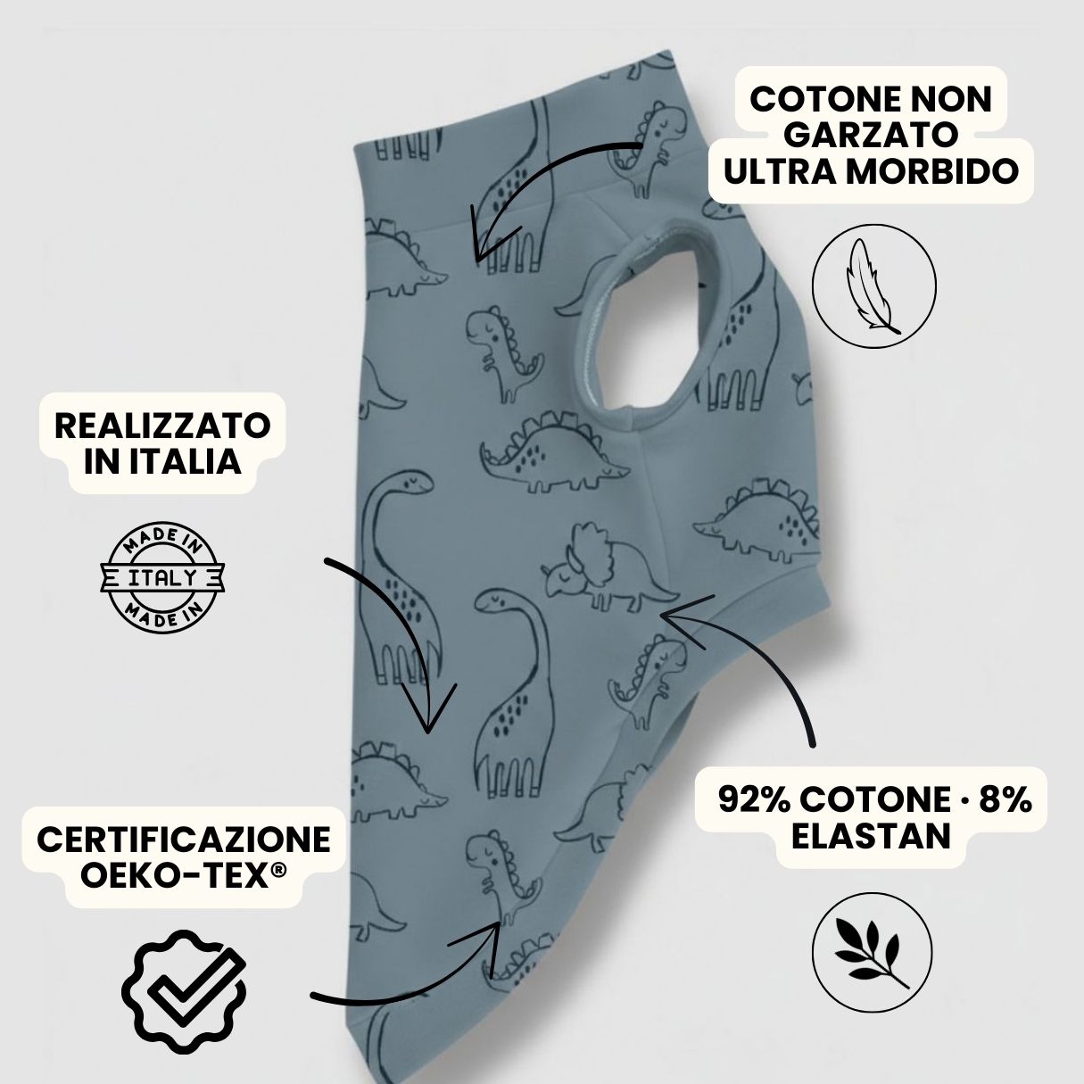 Felpa Cotone Primavera Dino