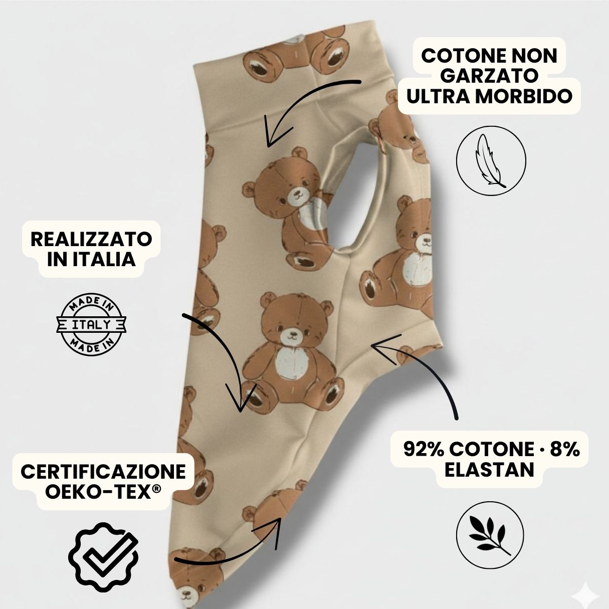 Felpa Cotone Primavera Teddy Beige