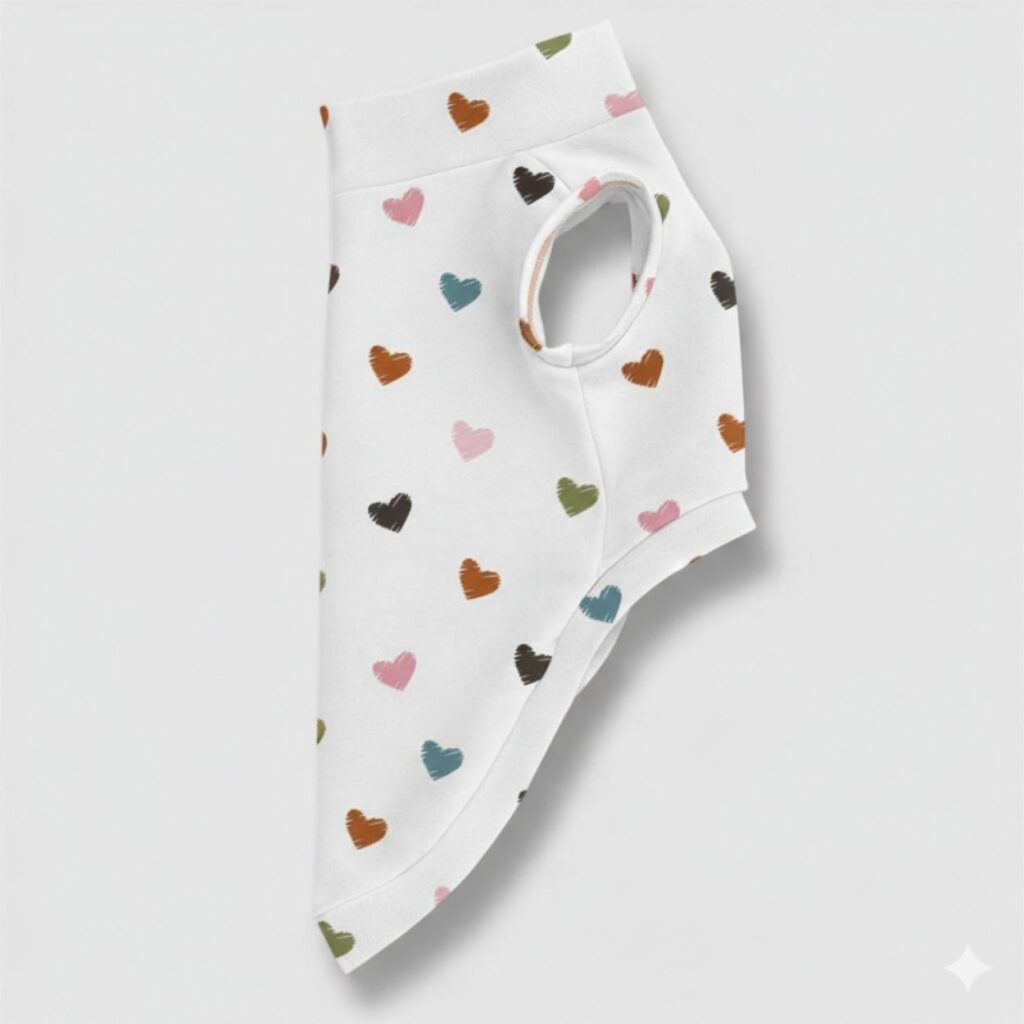 Felpa Cotone Cuoricini Latte