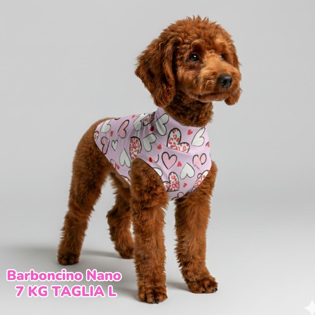 Maglietta Cotone Cuori Leopardati