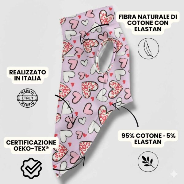 Maglietta Cotone Cuori Leopardati