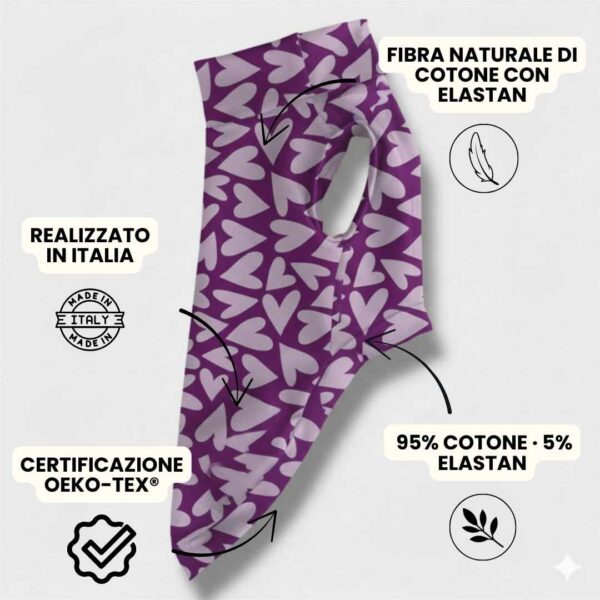 Maglietta Cotone Cuori Viola Maglietta Cotone Cuori Viola