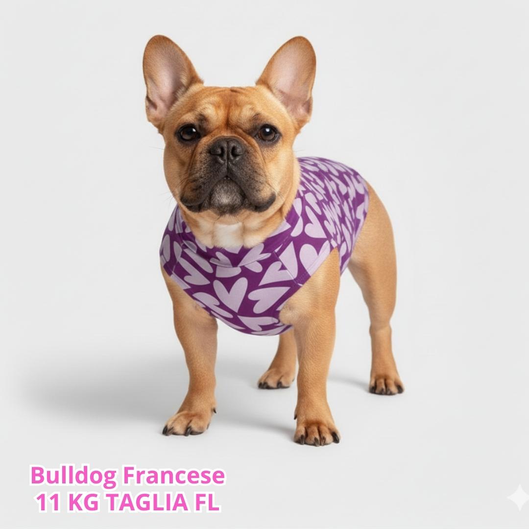 Maglietta Cotone Cuori Viola