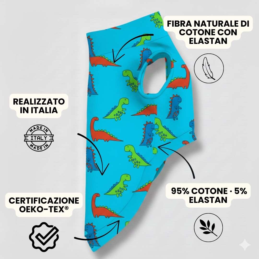 Maglietta Cotone Dino Blu